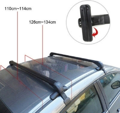 Aluminum Car Roof Bars 95cm Universal Volkswagen Up Set with Roof Rack Legs Black