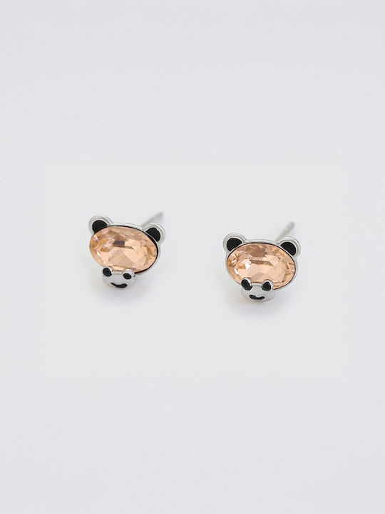 Chrysothemiss Kids Earrings Panda Smile Eco-Friendly Copper Platinum Plating