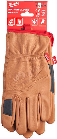 Milwaukee Gloves for Work Brown Leather for Cutting Protection Level 1 1pcs