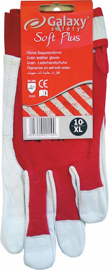 Galaxy Gloves for Work Red Leather-Cotton 1pcs