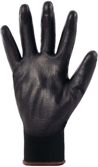 Axon Gloves for Work Black Polyurethane/Polyester 1pcs