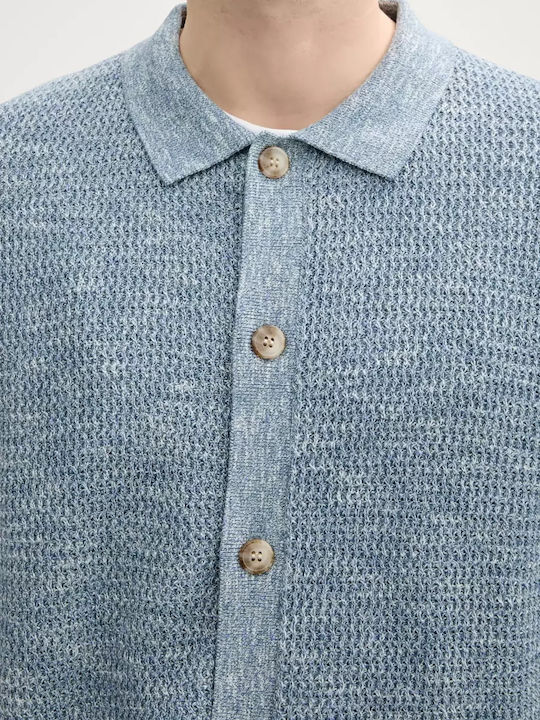 Men's Cardigan with Buttons Blue