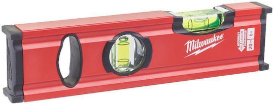 Milwaukee Slim Plastic Spirit Level Magnetic 20cm with 2 Eyes