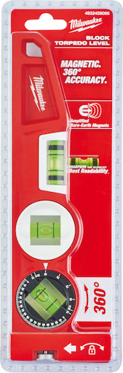 Milwaukee Torpedo Spirit Level Aluminum Magnetic 25cm with 3 Eyes