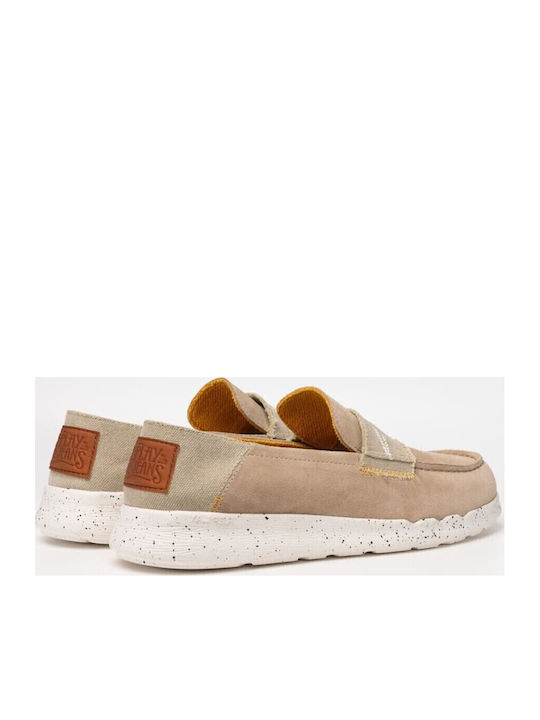 Alcyon Men's Leather Loafers Beige