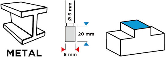 Graphite Cutter Bit Hartmetall für Metall \ Aluminium \ Kunststoff 8mm x 20mm