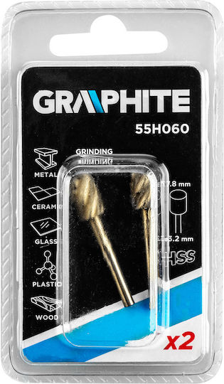 Graphite Комплект Фрези HSS за Оформяне на Канали в Метал \ Дърво \ Пластмаса 3.2мм 2бр