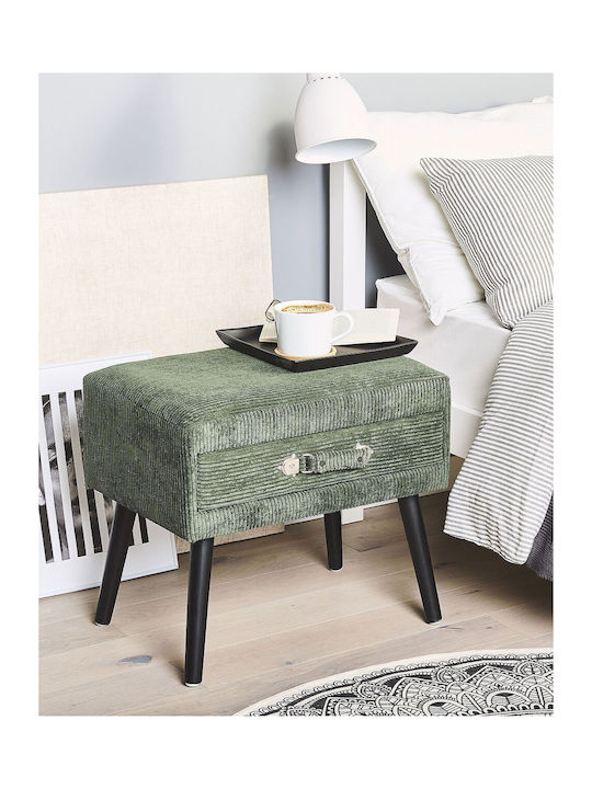 Wooden Bedside Table Green 50x35x46cm