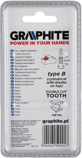 Graphite Router Carbură pentru Metal \ Aluminiu \ Plastic 25mm x 25mm