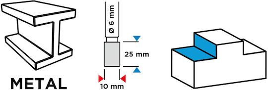 Graphite Router Carbură pentru Metal \ Aluminiu \ Plastic 25mm x 25mm