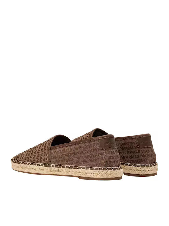 Leather Men's Espadrilles in Brown Color