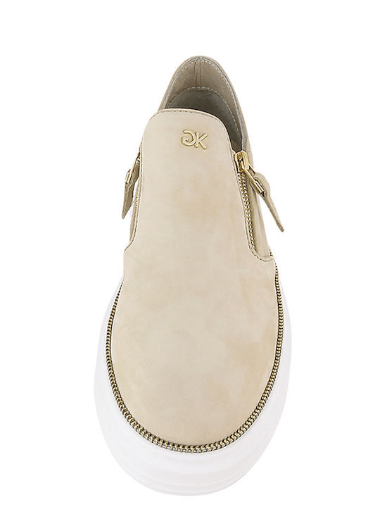 Δερμάτινα Ανδρικά Slip-On Μπεζ
