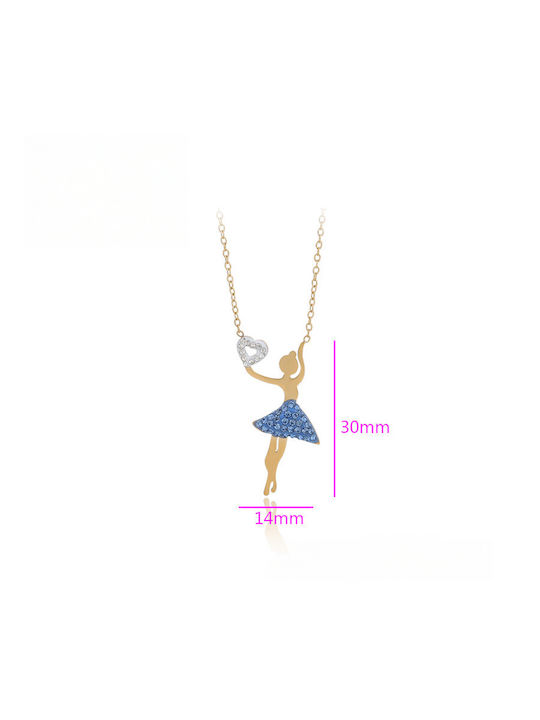 Chrysothemiss Steel Chain Kids Necklaces with Stones CMISS-NEC-902929