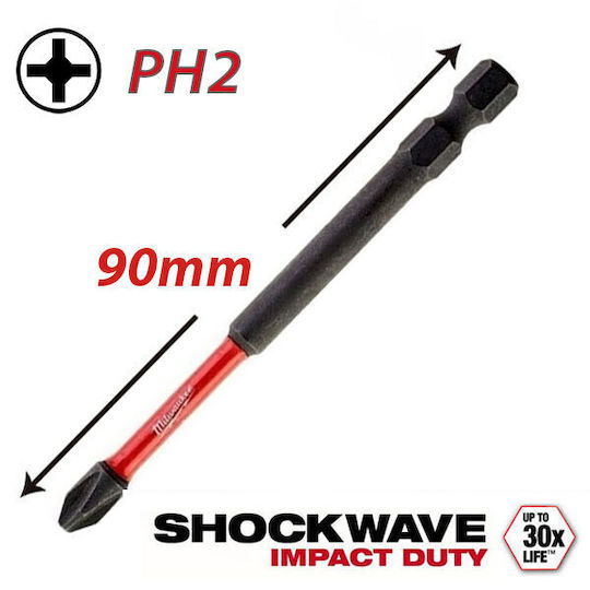 Milwaukee Бит за Винтоверт Кръст с Размер PH2 Shockwave