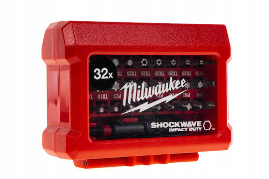 Milwaukee Сет 32 Битове за Винтоверт Торкс / Алън Shockwave