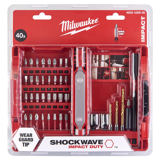 Milwaukee Σετ 40 Μύτες Κατσαβιδιού Allen Shockwave