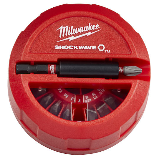 Milwaukee Σετ 15 Μύτες Κατσαβιδιού Shockwave