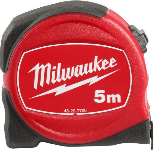 Milwaukee Slim Line Tape Measure with Auto-Rewind and Magnet 25mm x 5m