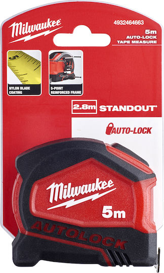 Milwaukee Autolock Μετροταινία με Αυτόματη Επαναφορά 25mm x 5m