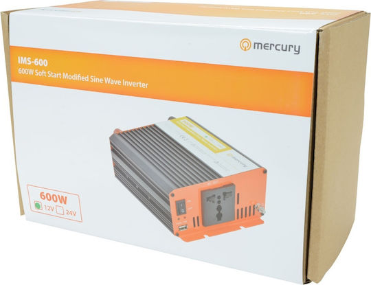 Mercury Ims600-12 12V DC 600W Wechselrichter + USB 652.004uk