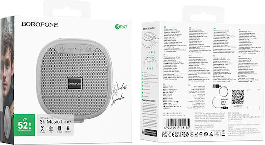 Borofone BR47 Ηχείο Bluetooth 5W με Ραδιόφωνο και Διάρκεια Μπαταρίας έως 3 ώρες Γκρι
