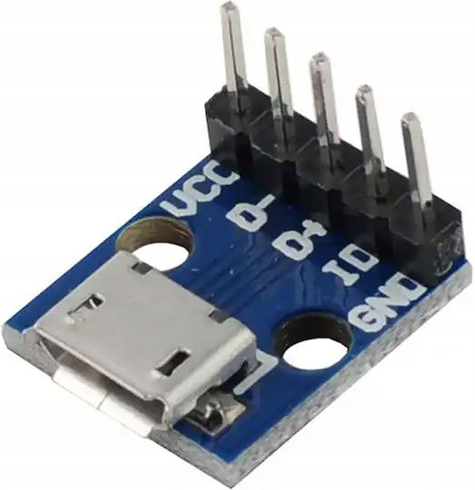 Priză Rosfix Micro USB cu 5 pini lipiți pe PCB