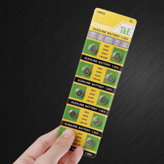 Alkaline Battery Ag3 Lr41 10pcs