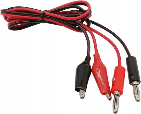 Measurement Leads Multimeter Laboratory Power Supply 100cm 2x Crocodile Clip 35mm Cable Crocodile Clips 2pcs Black Red