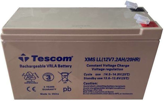Tescom XMS LL UPS Batterie mit Kapazität 7.2Ah und Spannung 12V 1Stück