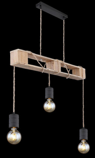 Globo Lighting Κρεμαστό Φωτιστικό Μαύρο με Σχοινί για Ντουί E27 83x10x120εκ.