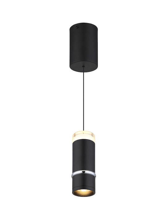 Globo Lighting Ρυθμιζόμενο Κρεμαστό Φωτιστικό Μαύρο LED με Θερμό Λευκό Φως 7.5x7.5x180εκ.