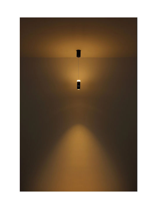 Globo Lighting Ρυθμιζόμενο Κρεμαστό Φωτιστικό Μαύρο LED με Θερμό Λευκό Φως 7.5x7.5x180εκ.