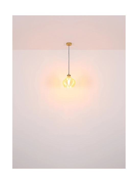 Globo Lighting Κρεμαστό Φωτιστικό Χρυσό με Ντουί E27 22x22x120εκ.