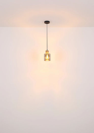 Globo Lighting Висящо Осветително Тяло Черен с Цокъл E27 12x12x120см.