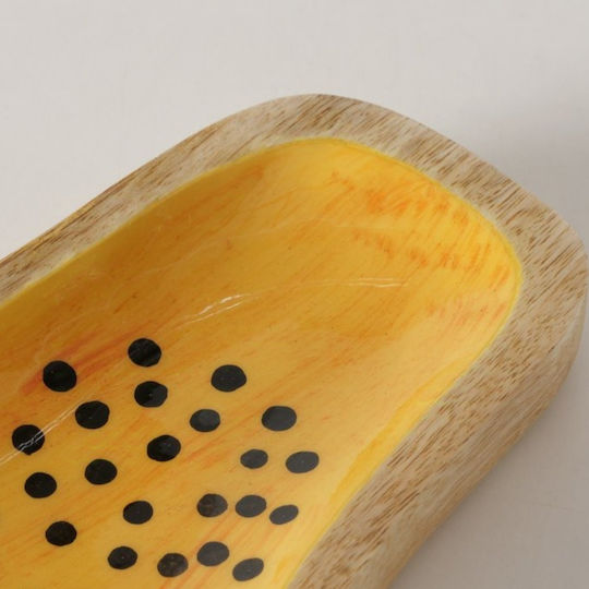 Boltze Servierplatte Hölzernes Gelb 30x16cm 1Stück