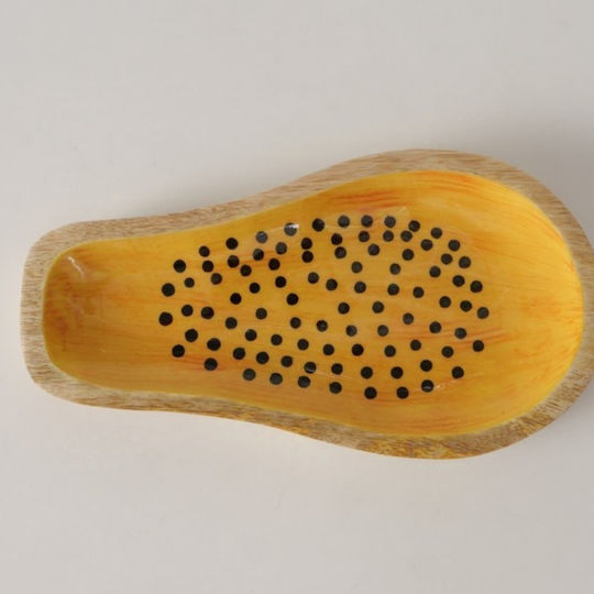 Boltze Servierplatte Hölzernes Gelb 30x16cm 1Stück