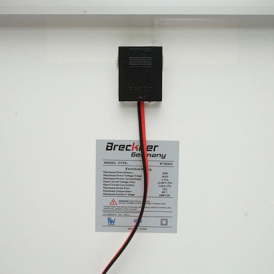 Panou Solar Fotovoltaic Monocristalin 30W Cablu de Conexiune 90cm Tensiune Maximă 18V 420x405x25mm Breckner Germania