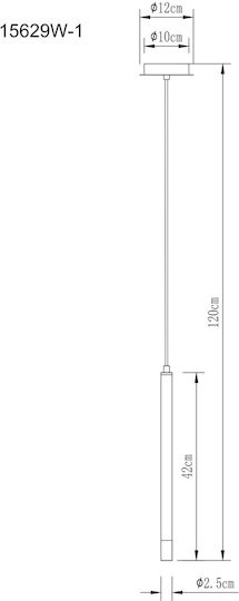 Globo Lighting Κρεμαστό Φωτιστικό Λευκό με Ντουί G9 12x12x120εκ.