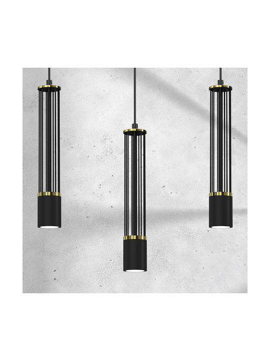 Eko Light Estilo Κρεμαστό Φωτιστικό Μαύρο Ράγα με Ντουί GU10 60εκ.