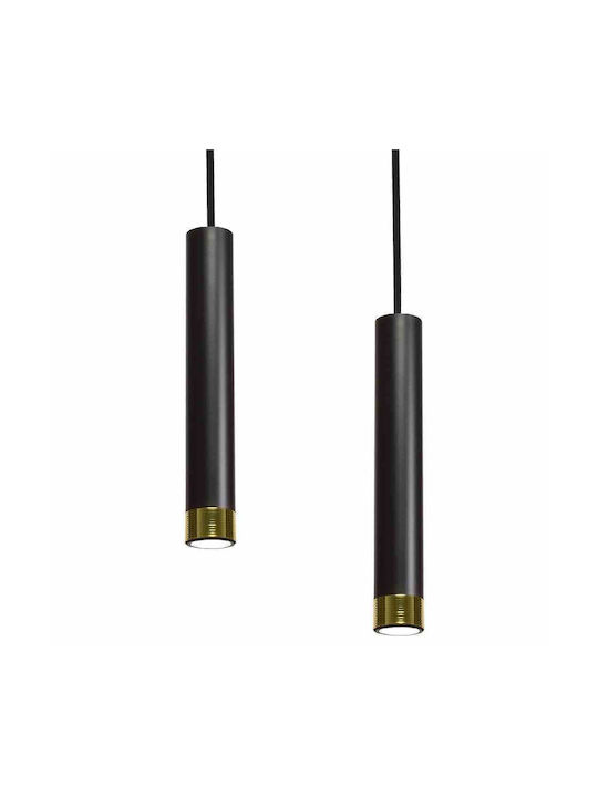 Eko Light Dani Κρεμαστό Φωτιστικό Μαύρο Ράγα με Ντουί GU10 90εκ.