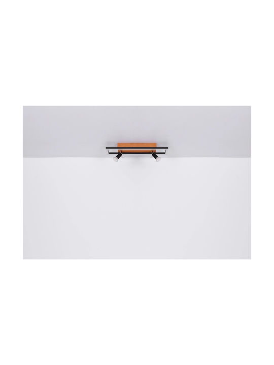 Globo Lighting Ida Ceiling Mount Light 51.2cm Black with Integrated LED