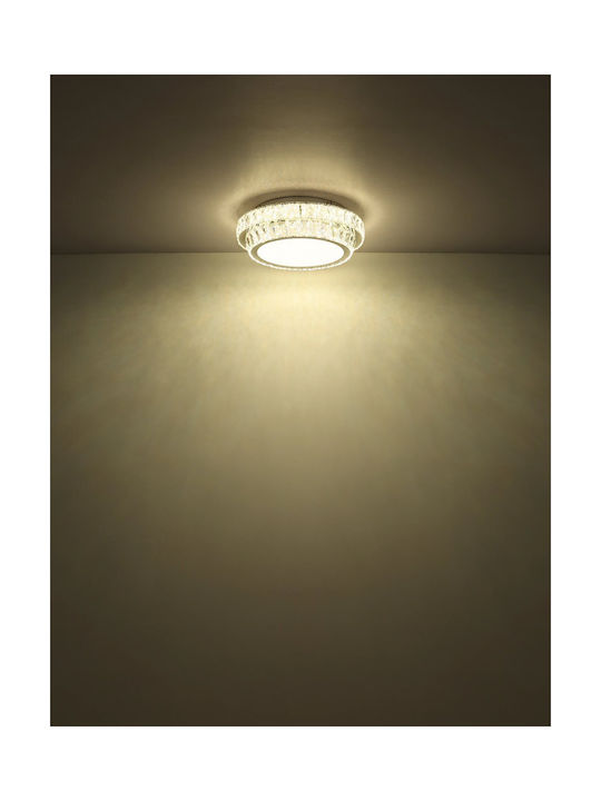Globo Lighting Πλαφονιέρα Οροφής Διάφανη με Ενσωματωμένο LED και Τηλεχειριστήριο