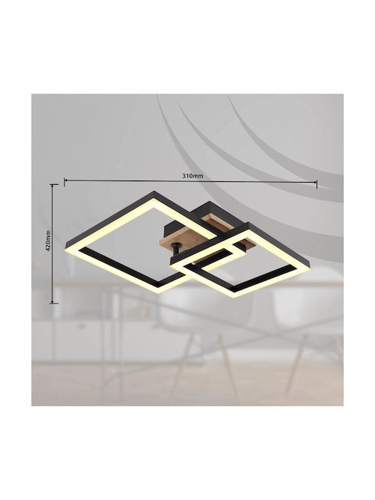 Globo Lighting Πλαφονιέρα Οροφής 42εκ. Μαύρη με Ενσωματωμένο LED