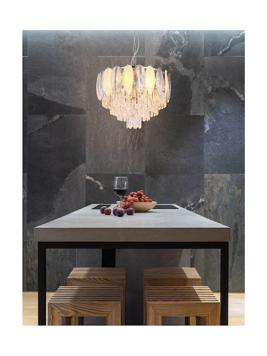 Globo Lighting Πλαφονιέρα Οροφής Διάφανη με Ντουί E14
