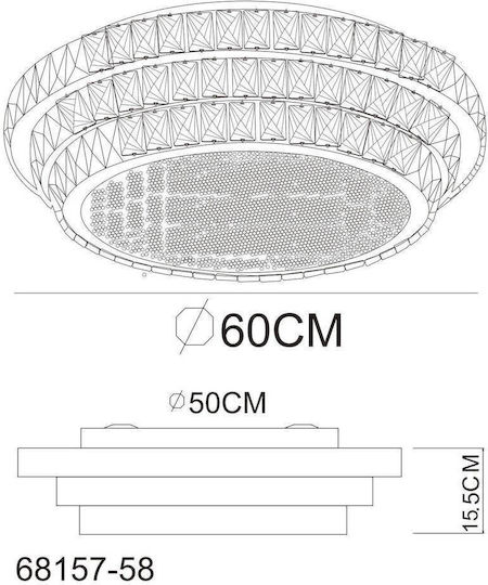 Globo Lighting Plafonieră de Tavan Transparentă cu LED Integrat și Telecomandă