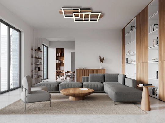 Globo Lighting Πλαφονιέρα Οροφής 58εκ. Μαύρη με Ενσωματωμένο LED