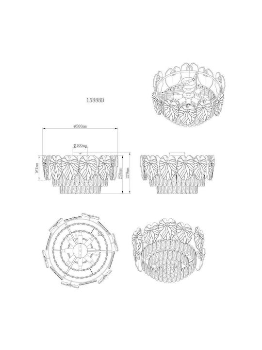 Globo Lighting Ceiling Mount Light Transparent with Socket E14