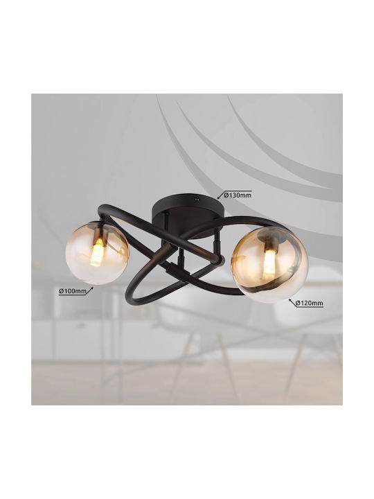 Globo Lighting Deckenleuchte 41cm Schwarz mit G9 Lampenbirnensockel