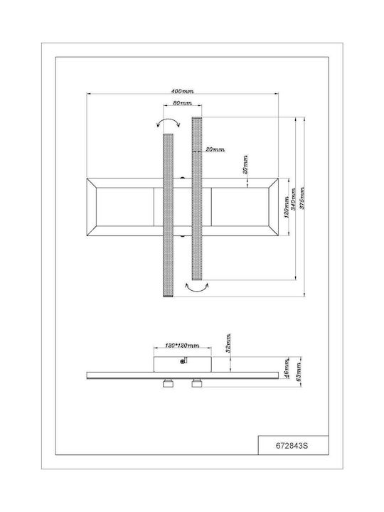 Globo Lighting Πλαφονιέρα Οροφής 40εκ. Μαύρη με Ενσωματωμένο LED