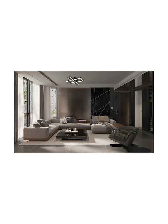 Globo Lighting Πλαφονιέρα Οροφής 40εκ. Μαύρη με Ενσωματωμένο LED